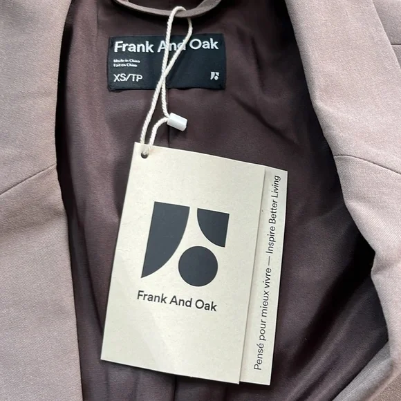 Frank And Oak The Relaxed 2-Button Blazer in Dark Taupe Size XS - Picture 10 of 10